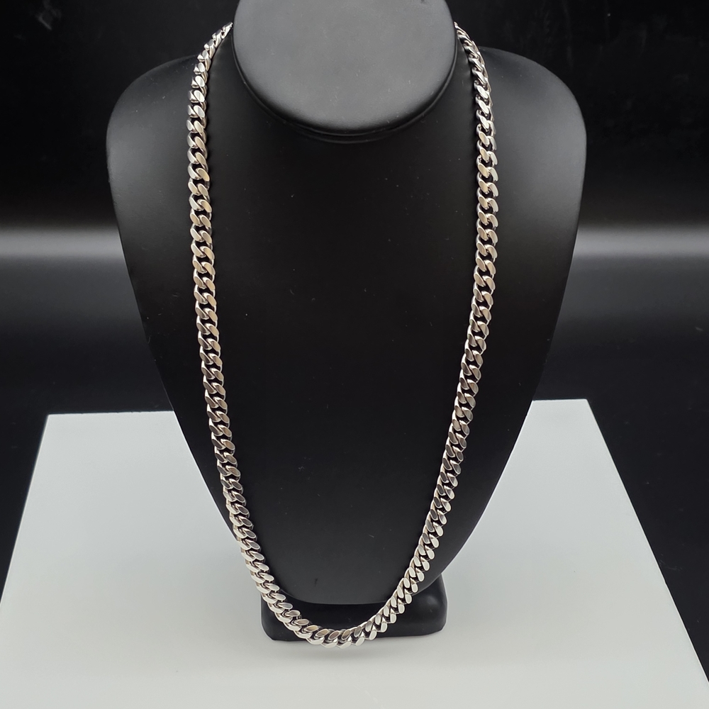 CUBAN LINK CHINA 925 STERLING SILVER RHODIUM PLATED NECKLACE